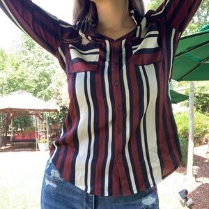 Button-up Blouse with stripes